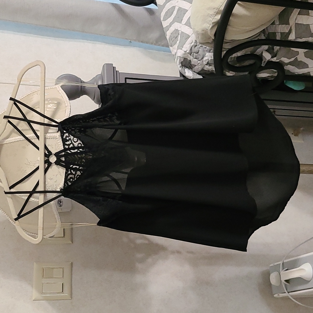 Strappy black tank
